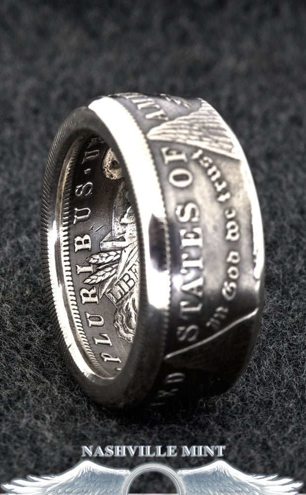 Coinring 1888 Silber Morgan Dollar Münze Ring Größen 9-23 Großer Breiter Band Herrenring 31 Geburtstag Geschenk Coinrings Jahr Ehering von NashvilleMint