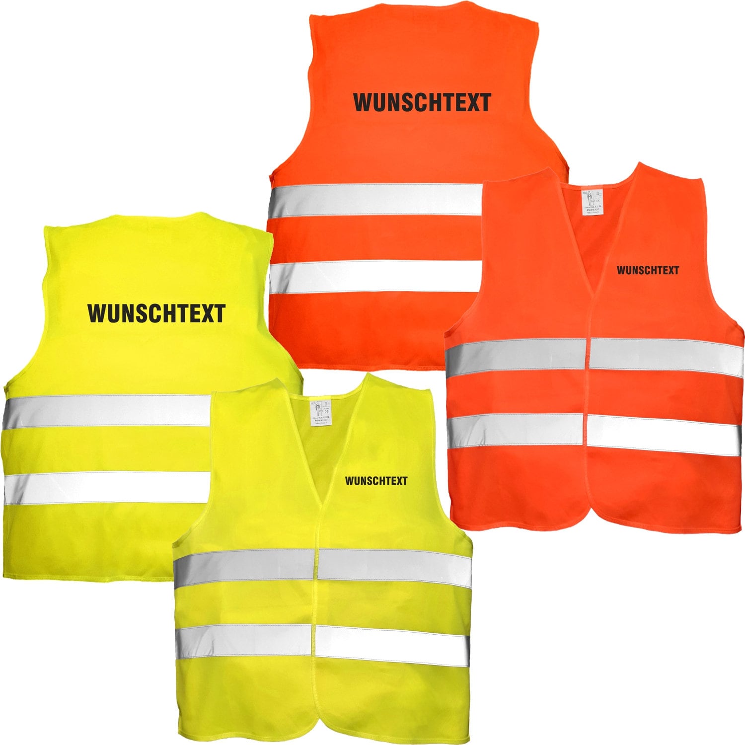 10X Warnweste Mit Wunschtext Bedruckt Brust Und Rücken Sicherheitsweste X217 von Nashvilleprint