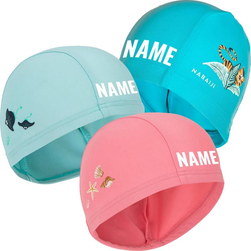 Baby-Badekappe Kinderbadekappe Mit Motiv + Name Bedruckt Badehaube Schwimmhaube von Nashvilleprint