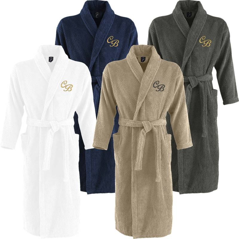 Bademantel Morgenmantel Mit Ihren Initialen Bestickt Monogramm von Nashvilleprint