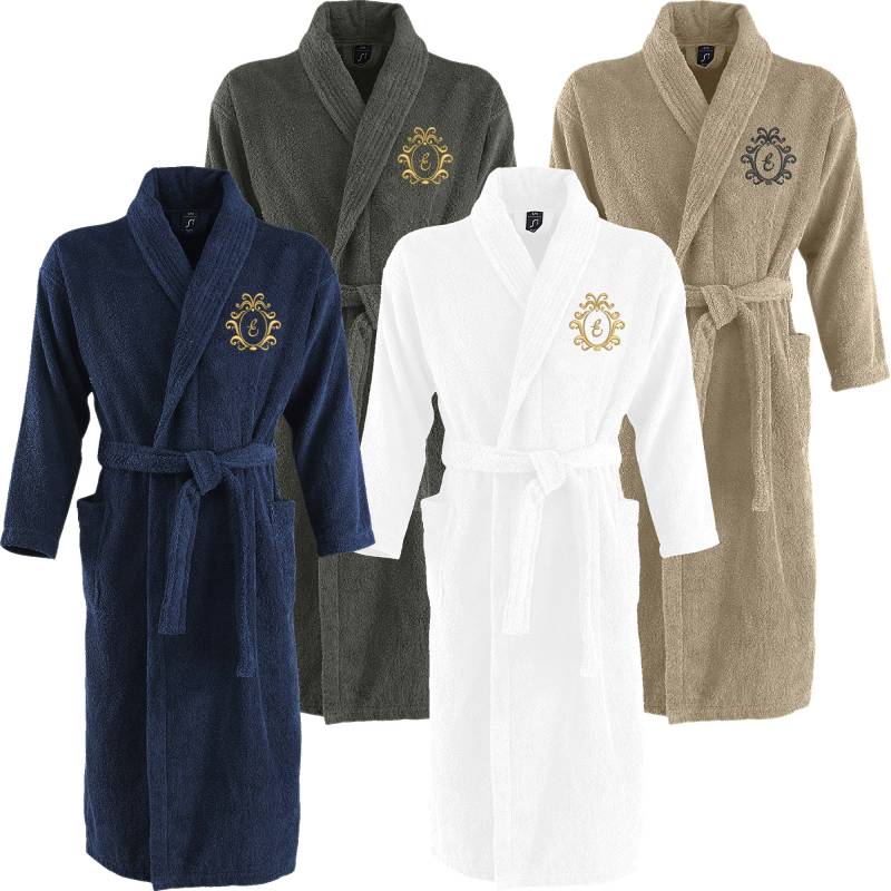 Bademantel Morgenmantel Mit Ornament/Initiale Bestickt Wappen Stickerei von Nashvilleprint