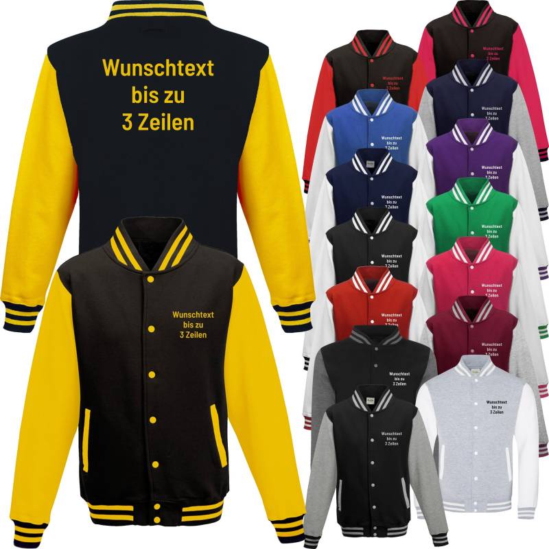 Baseballjacke Varsity Jacket Bedruckt Mit Wunschtext Sweat Jacke Druckknöpfen Collegejacke von Nashvilleprint