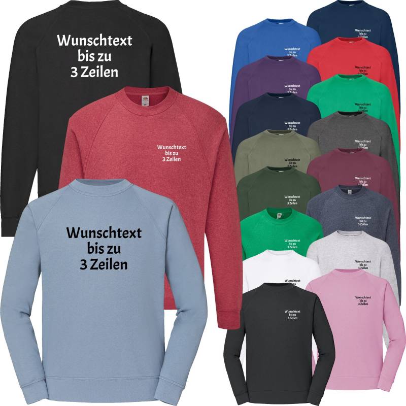 Classic Raglan Sweatshirt Bedruckt Mit Wunschtext/Name Pullover Sweat Rundkragen von Nashvilleprint