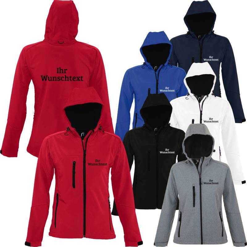 Damen Softshelljacke Mit Kapuze Replay Bedruckt Ihrem Wunschtext Kapuzenjacke Wetterjacke 849 von Nashvilleprint