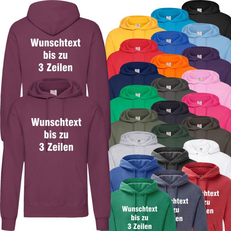 Kapuzensweatshirt Hoodie Bedruckt Mit Wunschtext Hooded Sweat Druck Pullover Kapuzenshirt | Front Und Rückendruck von Nashvilleprint