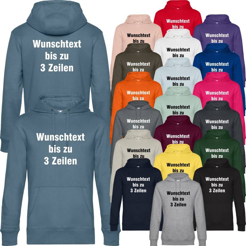 Kapuzensweatshirt King Hooded Sweat Hoodie Bedruckt Mit Wunschtext Pullover Kapuzenshirt | Front + Rückendruck Bcwu von Nashvilleprint