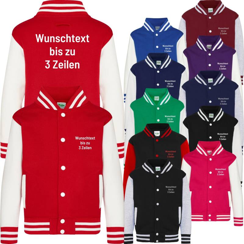 Kids Baseballjacke Varsity Jacket Bedruckt Mit Wunschtext Sweat Jacke Druckknöpfen Collegejacke Für Kinder von Nashvilleprint
