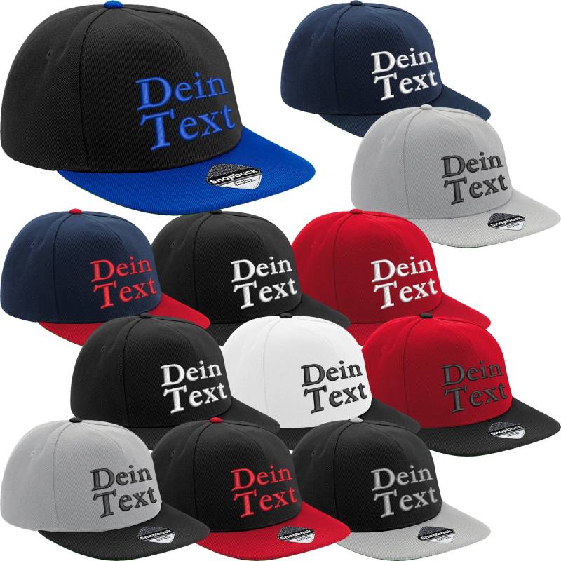 Original Flat Peak Snapback Cap Bestickt Mit Wunschtext Stickerei Basecap von Nashvilleprint