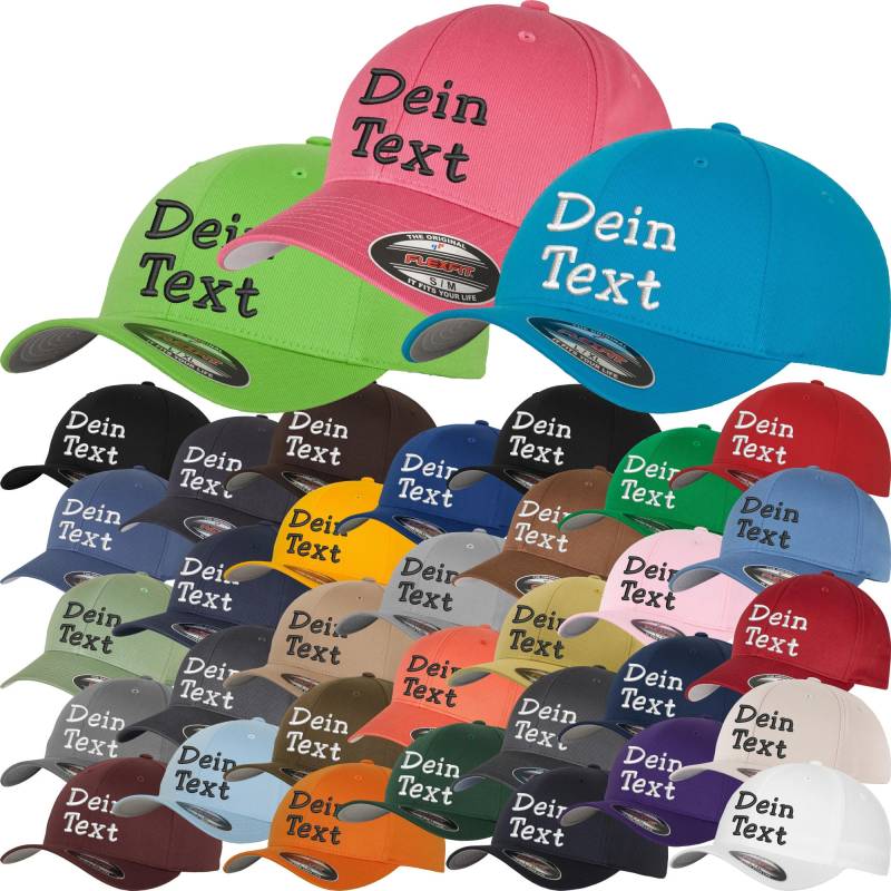 Original Flexfit Wooly Combed Base-Cap Bestickt Mit Ihrem Namen/Wunschtext von Nashvilleprint