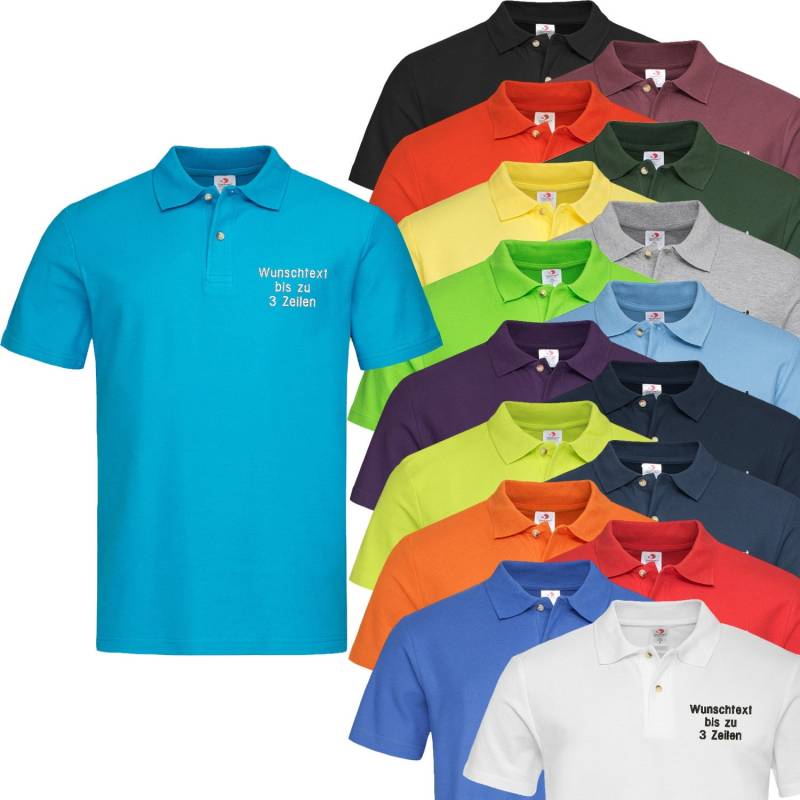 Poloshirt Bestickt Mit Wunschtext/Namen Polohemd Shirt Arbeitsshirt Freizeit von Nashvilleprint