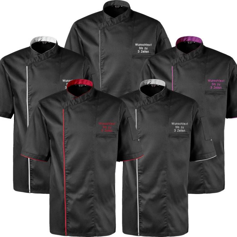 Premium Kochjacke Kurzarm Mit Paspel Und Druckknöpfen Bestickt Wunschtext Grillen Kochen Backen Jacke Für Koch Küche von Nashvilleprint