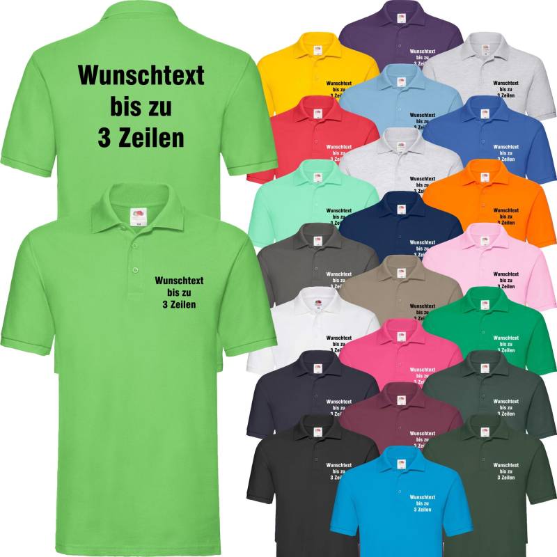Premium Poloshirt Bedruckt Mit Wunschtext/Namen Polohemd Polo-Shirt Arbeitsshirt Freizeit von Nashvilleprint