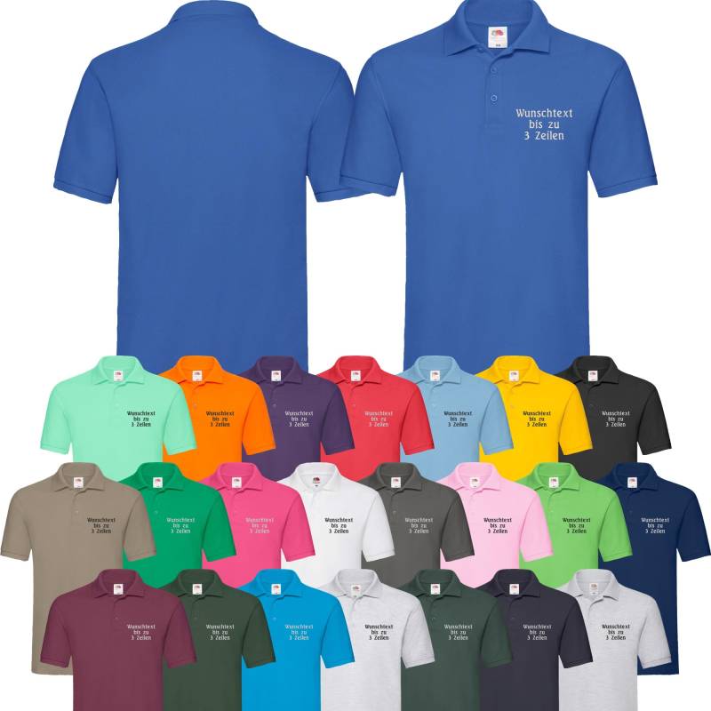 Premium Poloshirt Bestickt Mit Wunschtext/Namen Polohemd Polo-Shirt Arbeitsshirt Freizeit von Nashvilleprint