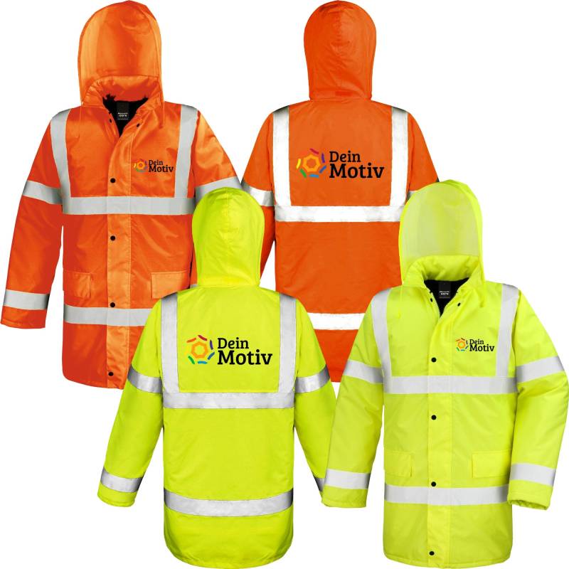 Sicherheits-Arbeitsmantel Autobahn-Jacke Bedruckt Mit Motiv/Logo High Vis Motorway Coat 218x von Nashvilleprint