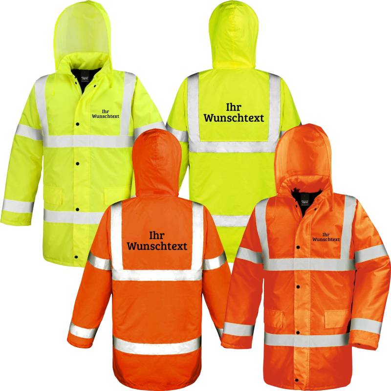 Sicherheits-Arbeitsmantel Autobahn-Jacke Bedruckt Mit Wunschtext/Name High Vis Motorway Coat 218x von Nashvilleprint