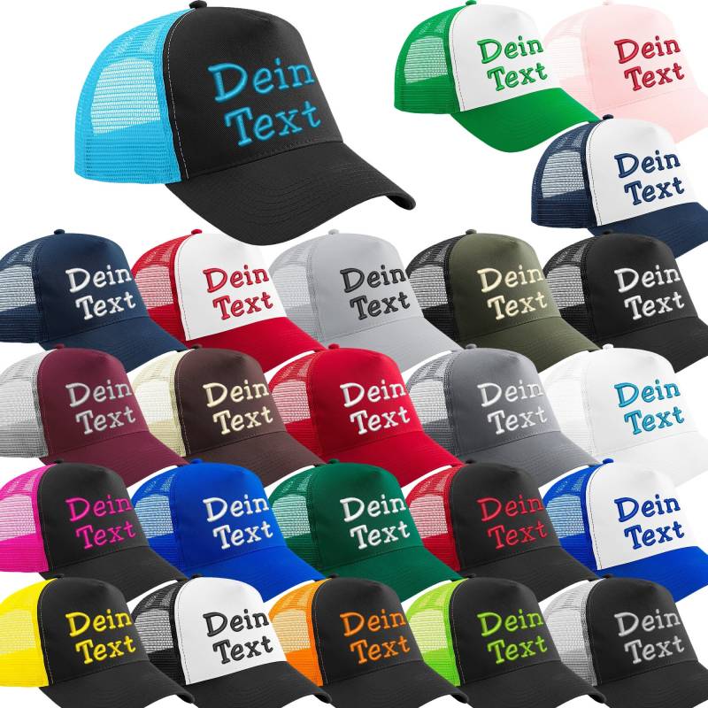 Snapback Trucker Cap Bestickt Mit Wunschtext/Name Basecap Cb640 von Nashvilleprint