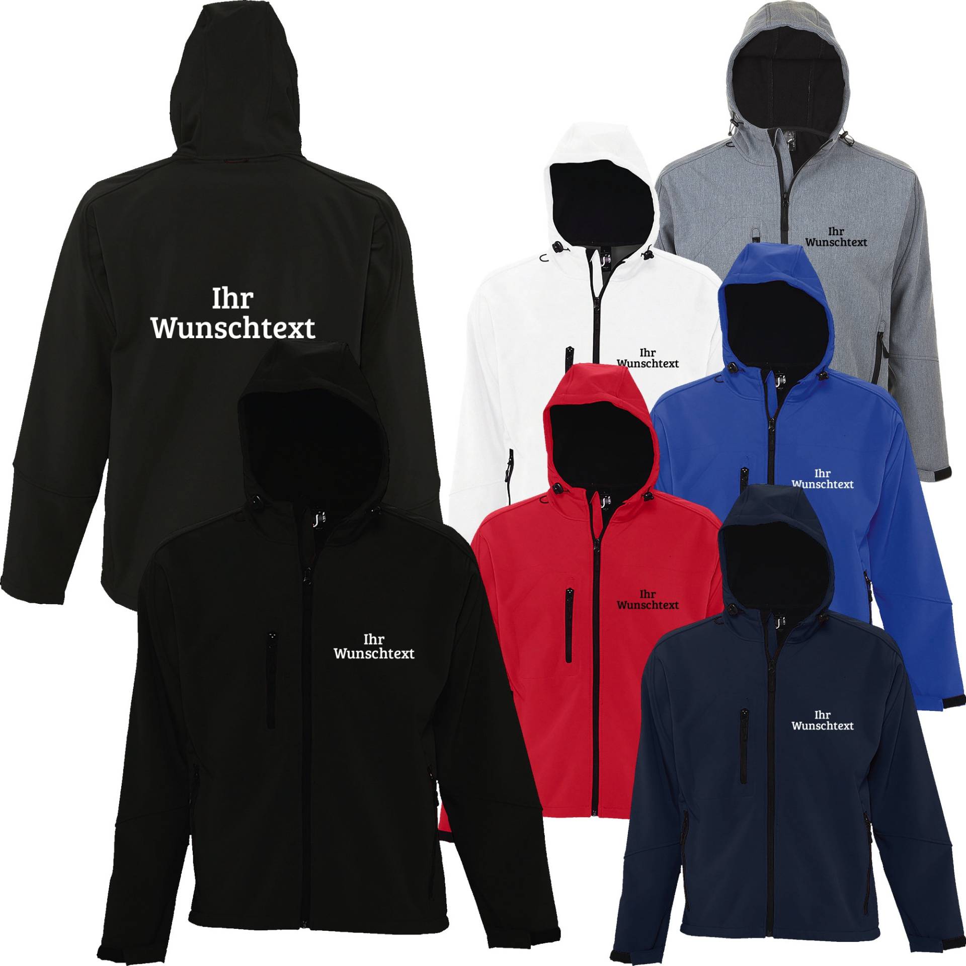 Softshelljacke Mit Kapuze Replay Bedruckt Ihrem Wunschtext Kapuzenjacke Wetterjacke 848 von Nashvilleprint