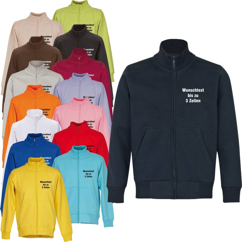 Sweatjacke Bedruckt Mit Wunschtext/Name Sweat Jacket Reißverschluss Ms1270 von Nashvilleprint