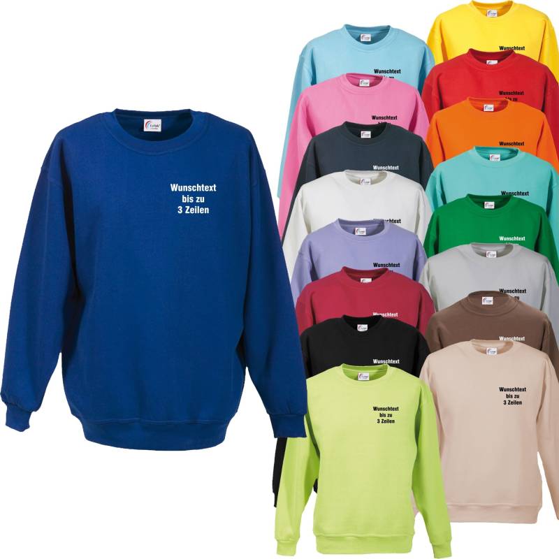 Sweatshirt Bedruckt Mit Wunschtext/Name Pullover Sweat Rundkragen Ms1280 von Nashvilleprint
