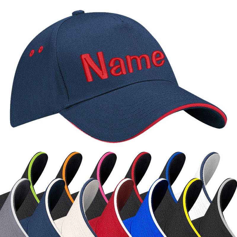 Ultimate 5-Panel Cap Sandwich Peak Bestickt Mit Name/Text Mütze Cappy Basecap von Nashvilleprint