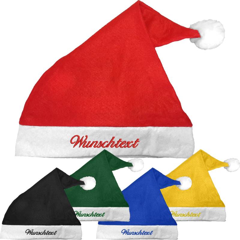 Weihnachtsmann-Mütze Christmas Hat Nikolaus-Hut Bestickt Mit Wunschtext/Name von Nashvilleprint