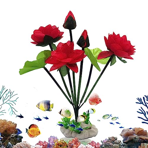 Aquariumstatue | Lotusblumen Statue TPE für Aquarium - Wasserdichte kreative Ornamente mit hitzebeständigem Boden für Glasbehälter, Haus, Garten, Auto, Aquarium, Aquarium Nasoalne von Nasoalne