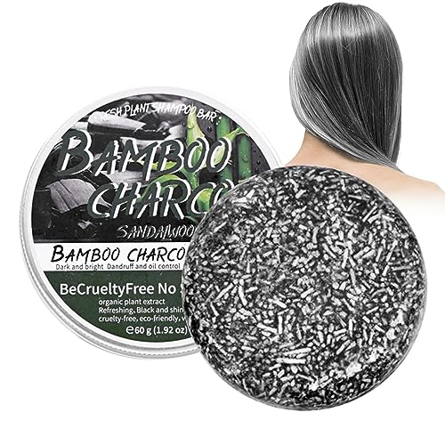 Mane Grey Reverse Bar - Unisex-Kohle-Haarriegel, Ölkontrolle, handgefertigt, schwarzer Shampoo-Riegel für Frauen | Schwarzes Holzkohle-Shampoo-Stück, graues Haarentfernungsstück für Frauen, Nasoalne von Nasoalne