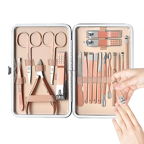 Nagelpflegeset, Professionelles Maniküre-Set 18-teilig, Nagelpflege-Werkzeuge mit Etui, Maniküre-Set für Damen und Herren, Nagelknipser-Set für Reisen und Pflege Nasoalne von Nasoalne