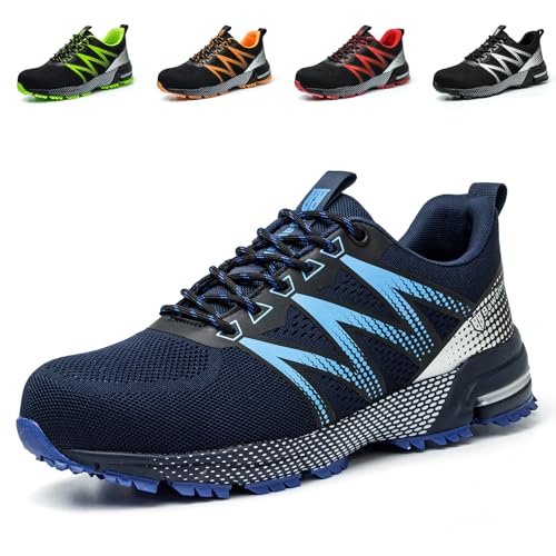 Nasogetch Arbeitsschuhe Herren Damen Sicherheitsschuhe Leicht Stahlkappenschuhe Sportlich rutschfest Atmungsaktiv Blau 41 EU Nasogetch Arbeitsschuhe Herren Damen Sicherheitsschuhe Leicht Stahlkappenschuhe Sportlich rutschfest Atmungsaktiv Blau 41 EU von Nasogetch