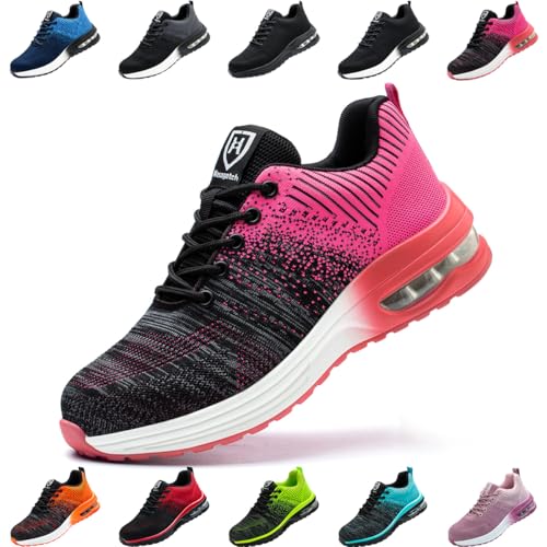 Nasogetch Sicherheitsschuhe Damen Herren Stahlkappenschuhe Arbeitsschuhe Sportlich Atmungsaktiv Rosa EU 41 von Nasogetch