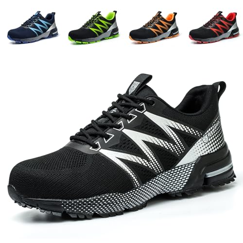 Nasogetch Arbeitsschuhe Herren Damen Sicherheitsschuhe Leicht Stahlkappenschuhe Sportlich rutschfest Atmungsaktiv Schwarz 38 EU Nasogetch Arbeitsschuhe Herren Damen Sicherheitsschuhe Leicht Stahlkappenschuhe Sportlich rutschfest Atmungsaktiv Schwarz 38 EU von Nasogetch
