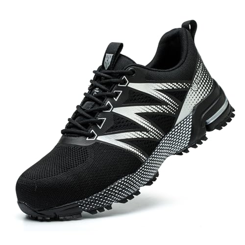 Nasogetch Arbeitsschuhe Herren Damen Sicherheitsschuhe Stahlkappenschuhe Schwarz 38 EU von Nasogetch