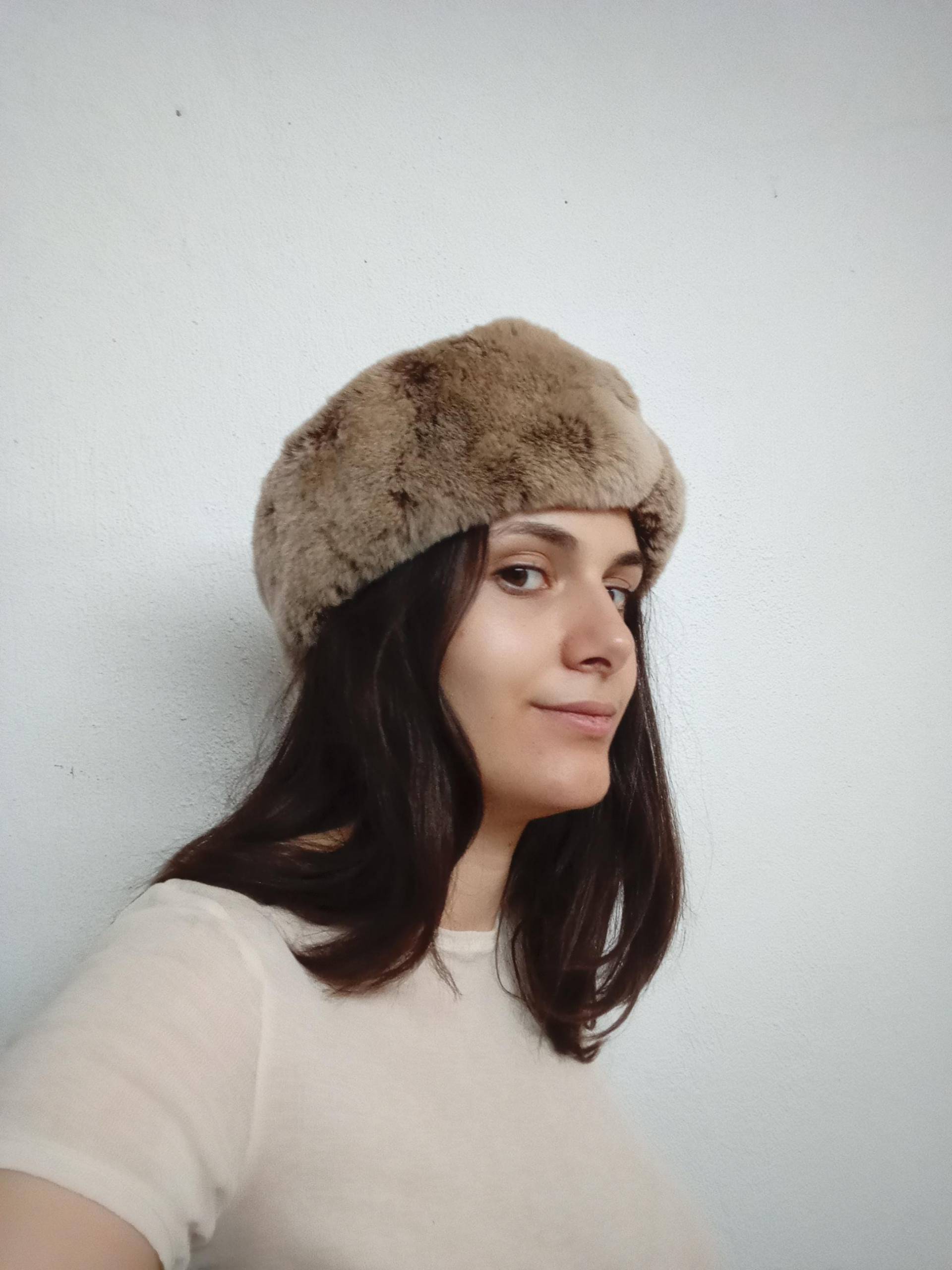 Rex Kaninchen Fell Stirnband Brauner Weicher Halswärmer von NastaziafurdesignsGR