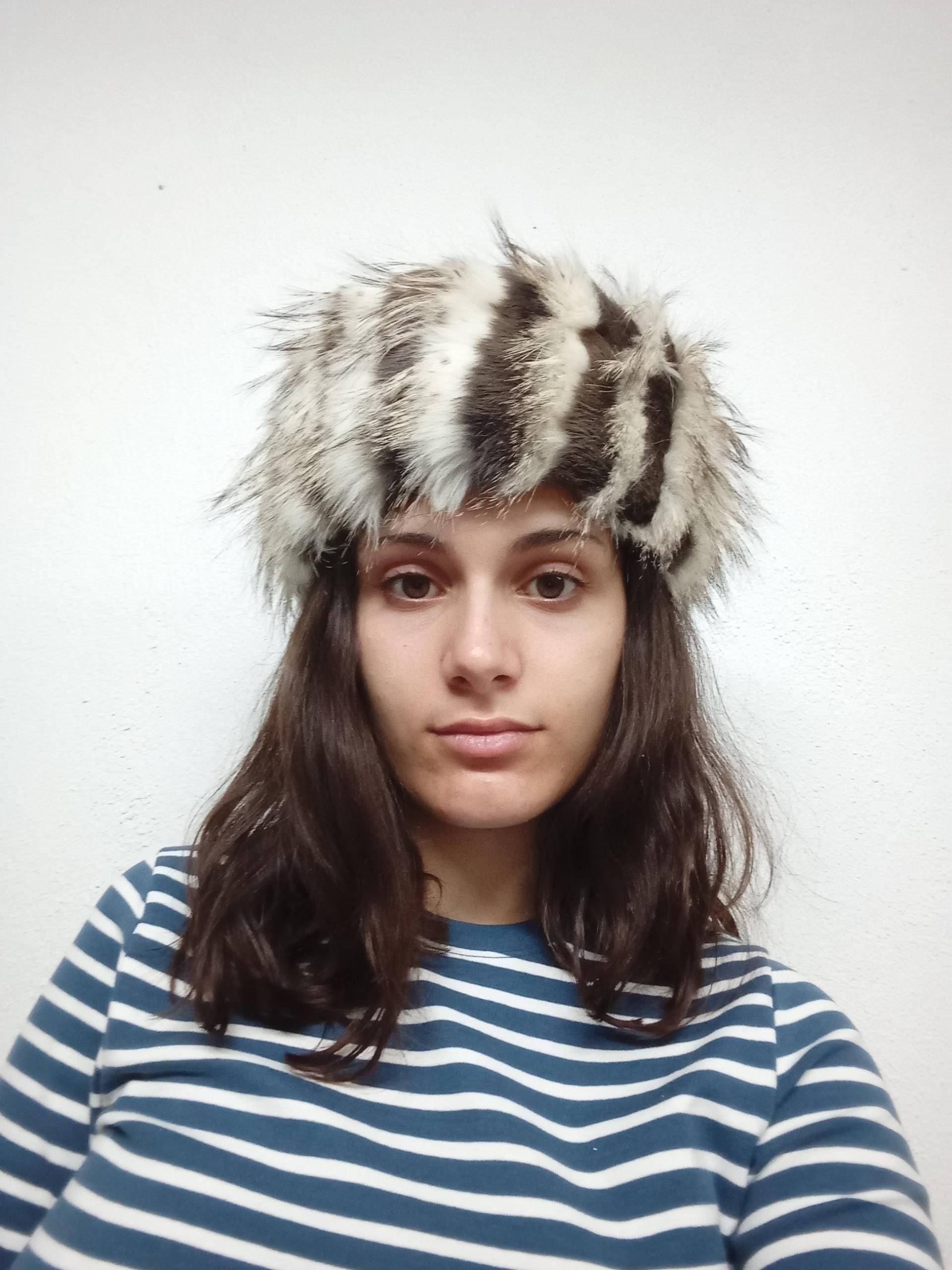 Echt Fuchs Fell Stirnband Creme & Brauner Kaninchen Halswärmer von NastaziafurdesignsGR