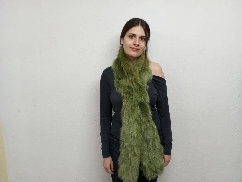 Grüner Fuchs Pelzschal Extra Lange Durch Ziehen Design Grüner Fuchs Pelzschal Extra Lange Durch Ziehen Design von NastaziafurdesignsGR