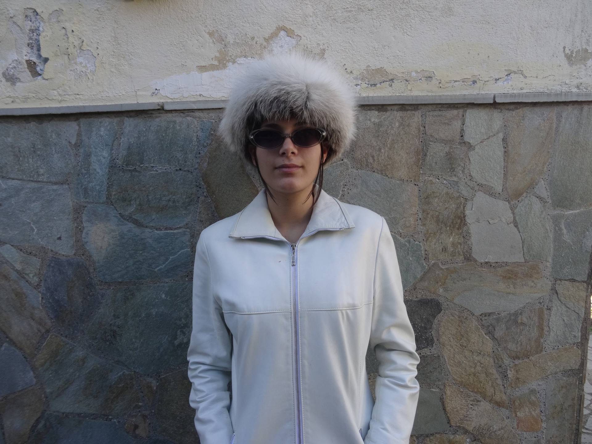 Handgefertigtes Fuchs Pelz Stirnband Natürlich Golden Weiß Halswärmer von NastaziafurdesignsGR