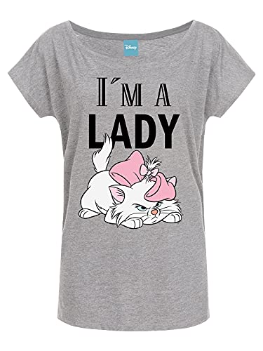 Aristocats I'm A Lady Damen Oversize-Shirt grau meliert, Größe:M von Nastrovje Potsdam