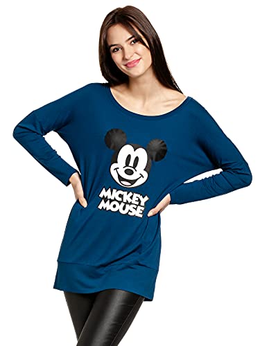 Nastrovje Potsdam Diisney Mickey & Minnie Mouse Mickey Mouse Damen Langarmshirt blau, Größe:M von Nastrovje Potsdam