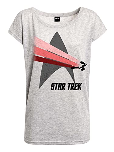 Star Trek Free Flight Damen Loose-Shirt grau meliert, Größe:S von Nastrovje Potsdam