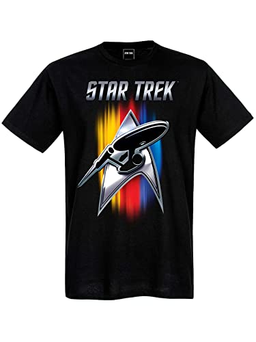 Star Trek Shining Badge Herren T-Shirt schwarz, Größe:L von Nastrovje Potsdam