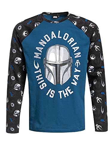 Star Wars The Mandalorian The Way Herren Langarm-Shirt schwarz/blau, Größe:L von Nastrovje Potsdam