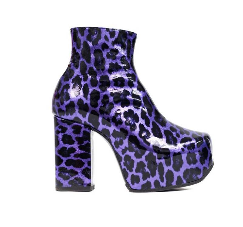 Lila Leopard Print Stiefel von NatachaMarroShoes