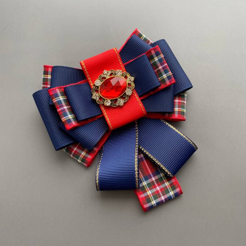 Rote Tartan Brosche. Käfigschleife Handgemachte Damen Fliege von NataliBrooches