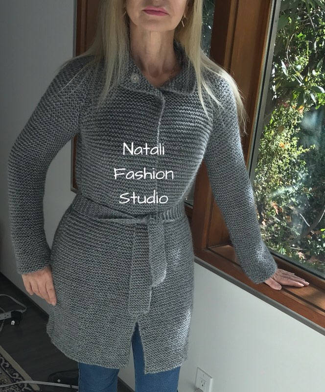 Damen Cardigan /Alpaka Blend Handgemachte Jacke/Graue Strickjacke/Wollmischung Cardigan/Long Cardigan/ Winter von NataliFashionStudio