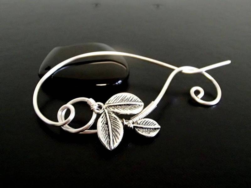 Blatt-Schal-Pin, Pin Schal, Pullover, Stricken Zubehör, Silberdraht Broschennadel von NataliStudio