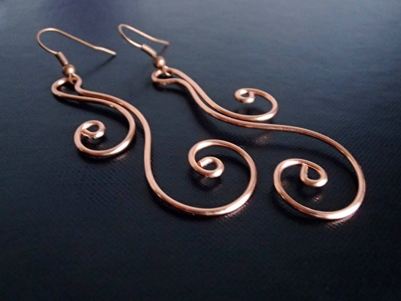 Kupfer Ohrringe Oder Gold Ohrringe, Draht Gewickelt Schmuck, Handgemachter Schmuck von NataliStudio