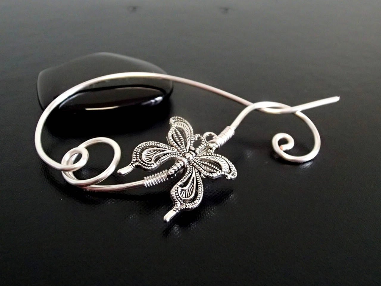 Schmetterling Schal Pin, Pin Schal, Pullover, Stricken Zubehör, Silberdraht Broschennadel von NataliStudio