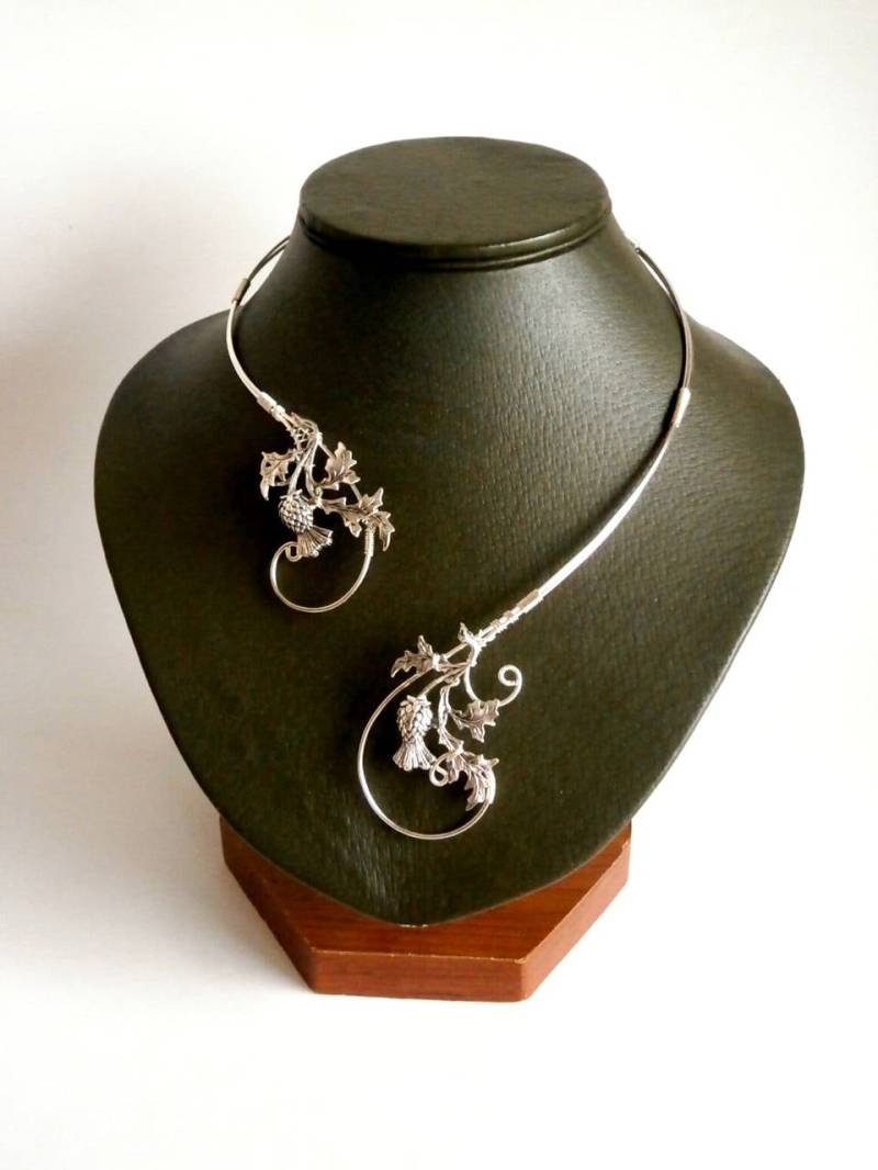 Scottish Distel Draht Halskette Handgemachter Brautschmuck von NataliStudio