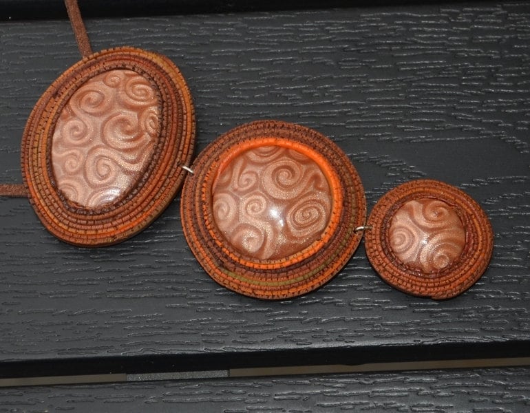 Halsband Mit Anhänger Aus Fimo Halskette Statementkette Ohrhänger Set Moderne Kette Osterngeschenk Muttertag Geschenk Weihnachtsgeschenk von NataliZimm