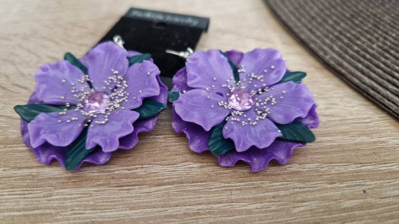 Ohrhänger Aus Fimo Ohrringe Mit Polymer Clay Floral Ton Schmuck Blumen Ostergeschenk Muttertag Geschenk von NataliZimm